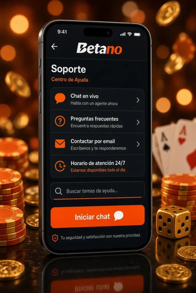 Teléfono con chat de soporte
